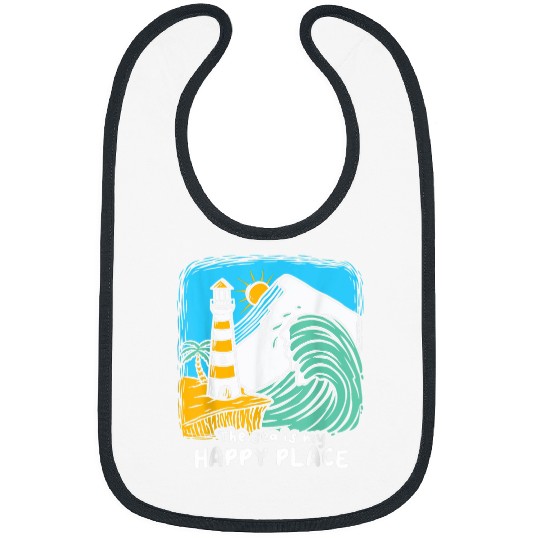 The Sea Is My Happy Place I Beach Lighthouses Coast Summer 1 Bibs