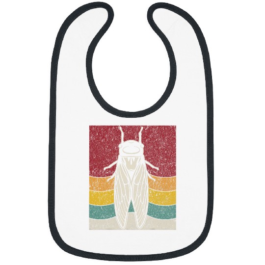 Retro vintages Sunset Cicada Bug Entomologist Cicada Invasion Bibs