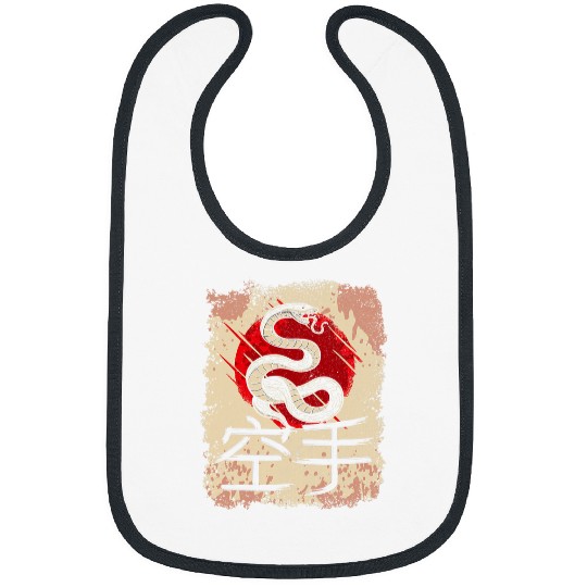 Karate Martial Arts Japanese Sun Font Karate Sensei Snake Bibs