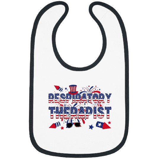 4th Of July Respiratory Therapist American Flag Bibs