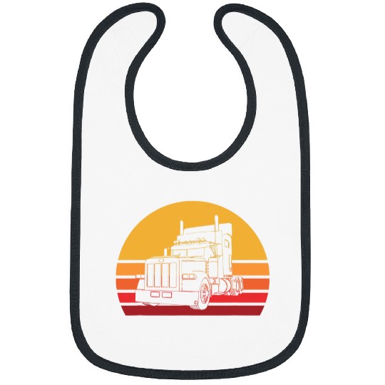 Retro Big Rig Truck vintages Semi Trailer Trucker Bibs