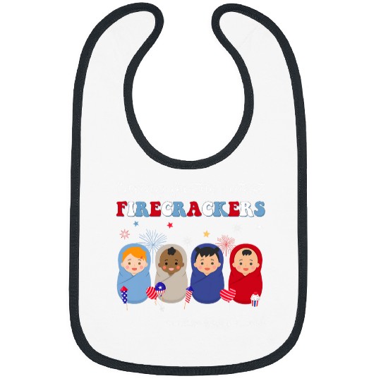 Caring For Cutest Firecrackers Mother Baby nurses 4th Of July Bibs