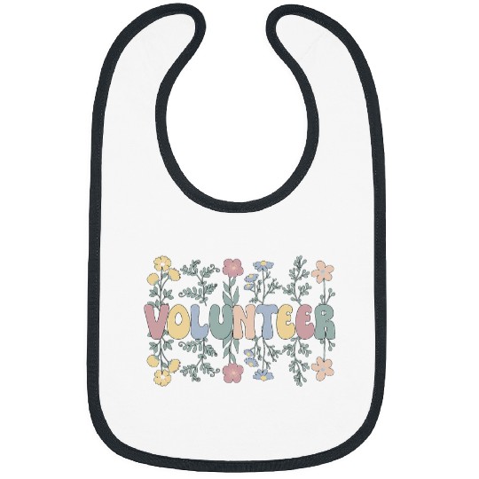 Groovy Volunteer Voluntary Worker Flowers 7 Bibs
