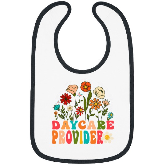 Retro Daycare Provider Love Them Watch Them Grow Wildflower Bibs