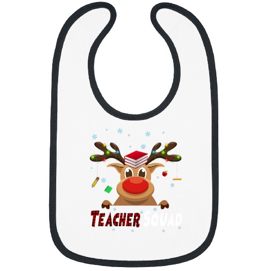 Teacher Cutest Reindeer Squad With Red Plaid Buffalo Xmas Bibs