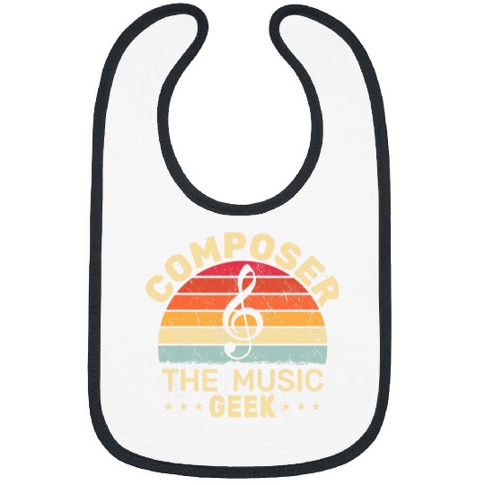 The Music Geek men vintages Musician Compose music Composer Bibs