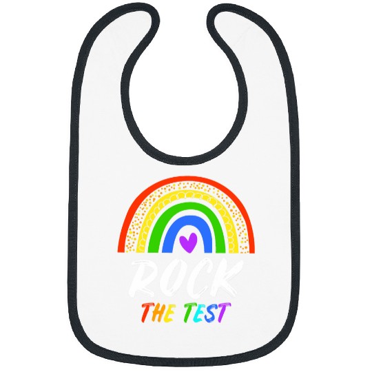 Rock the Test Student Rainbow Color Mens Womens Bibs