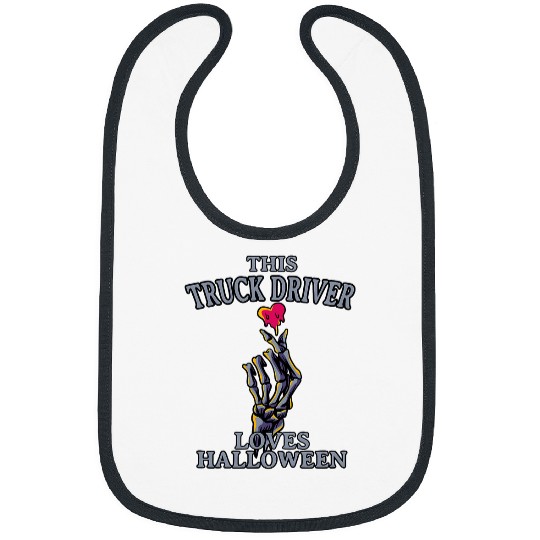 This Truck Driver Loves Halloween Trucker Scary Truckie 3 Bibs