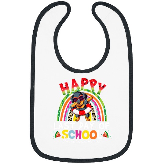 Rottweiler Dog Watermelon Pool Teacher Student Bibs