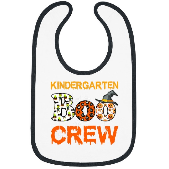 Kindergarten Boo Crew Halloween Kinder Teacher Student Bibs