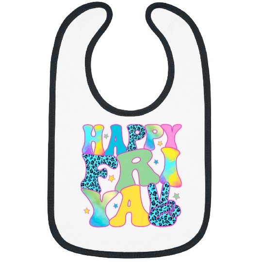 Happy FriYay Friday Lovers Teacher Retro Groovy Bibs
