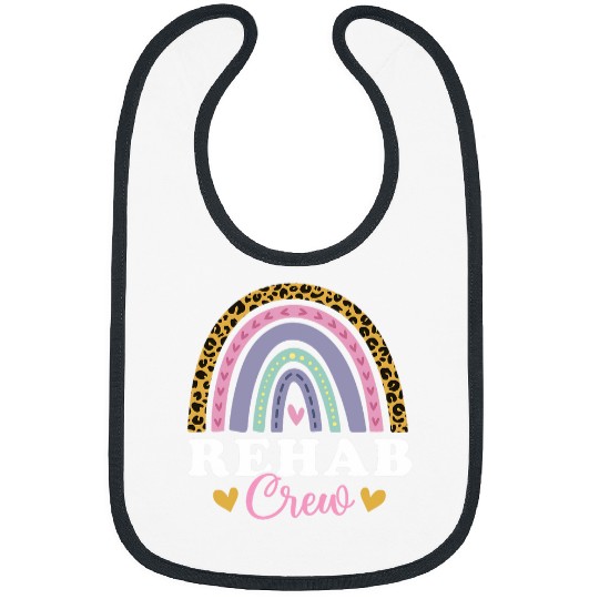 Rehab Crew Cute Rainbow Physical Therapist Assistant Bibs