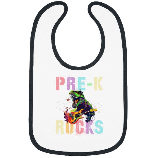 Kids PREK ROCKS Teacher Squad Dino Rockstar PreK TRex Bibs