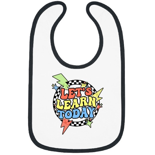 Retro Lets Learn Today Teacher Women Teach Bibs