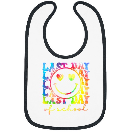 happy last day of school teacher student graduation tie dye Bibs