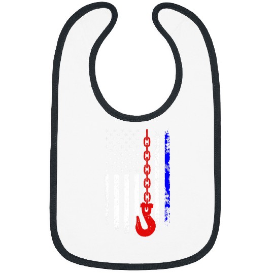 Tow Truck Driver American Flag 4th of July Patriotic USA Bibs