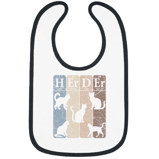 Cat Herder Periodic Table Elements Cat Lover Cat Scientist 2 Bibs
