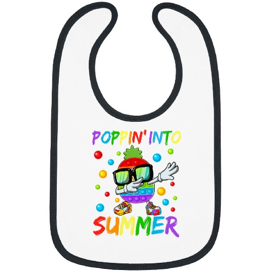 End Of Year Teacher Student Schools Out Poppin Into Summer Bibs
