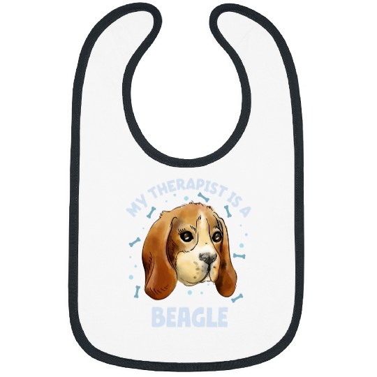 My Favorite Therapist Is A Beagle Funny Beagle Pet Owner Bibs