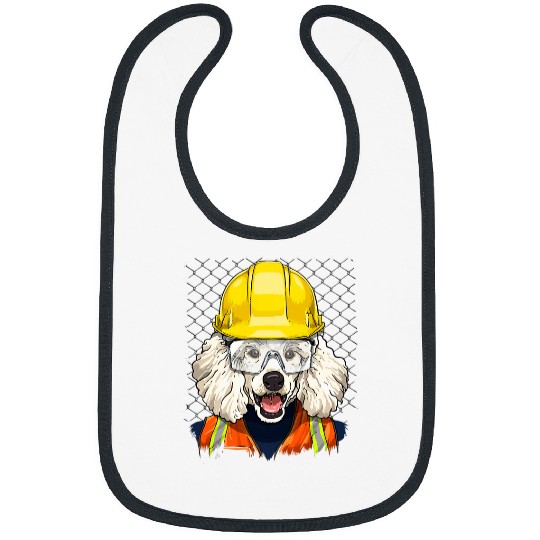 Construction Worker Poodle Laborer Animal Pet Dog Lover Bibs