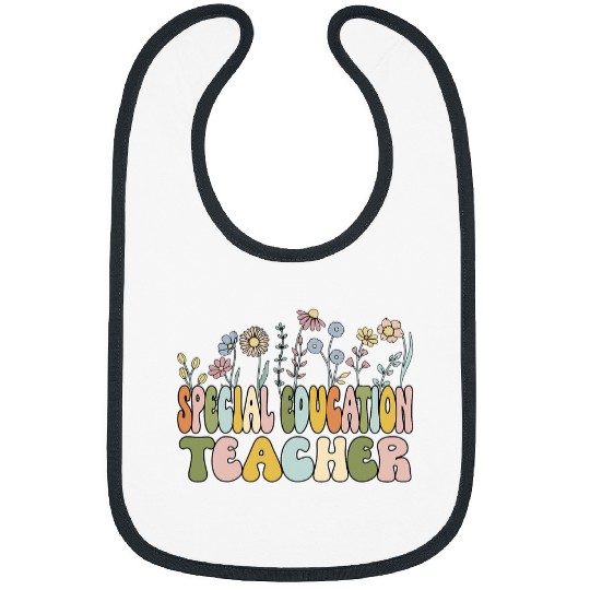 Retro Special Education Teacher Wildflower SPED Teacher Bibs