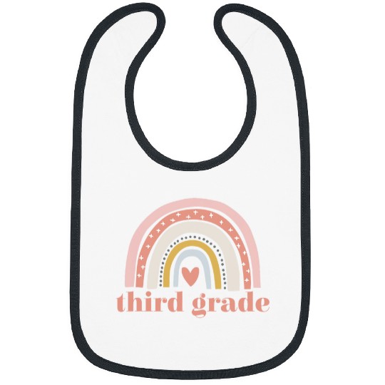 Third Grade Teacher Student Cute Rainbow Back to School Bibs
