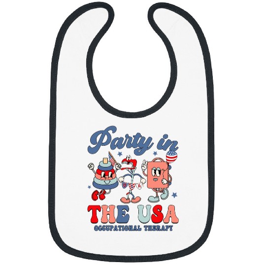 Retro Party In The USA Occupational Therapy 4th Of July OT Bibs