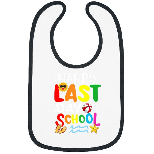 Happy Last Day Of School Teacher Off Duty Hello Summer Bibs