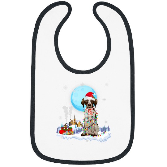 german shorthair pointer dog cute christmas lights lover 2 Bibs