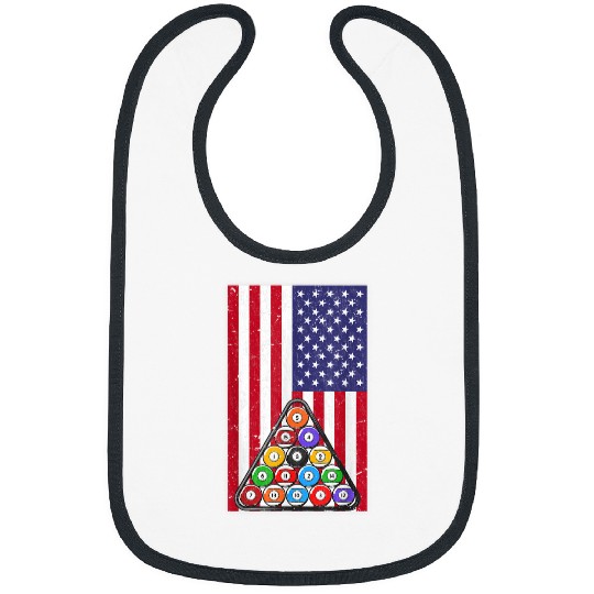 8 Ball American Flag Billard Player Bibs