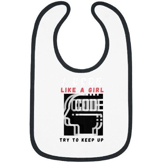 I Code Like a Girl Programmer Tee Bibs