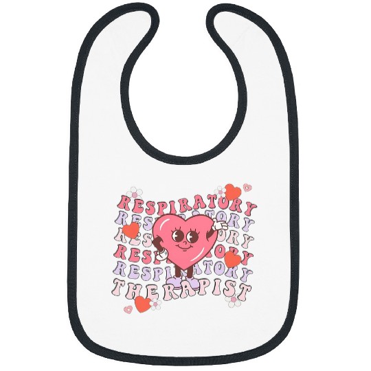 Retro Valentines Day Respiratory Therapist RT Pulmonologist Bibs