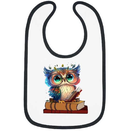 Kawaii Owl Reads Book Reading Bookworm Library Book 2 Bibs