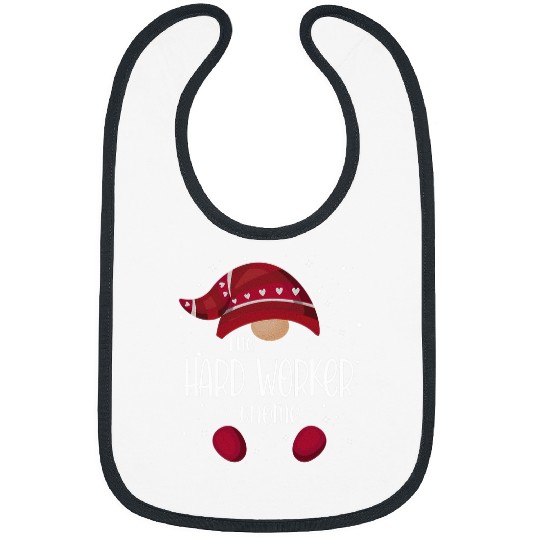 Hard Worker Gnome Matching Family Pajamas Christmas Gift Bibs