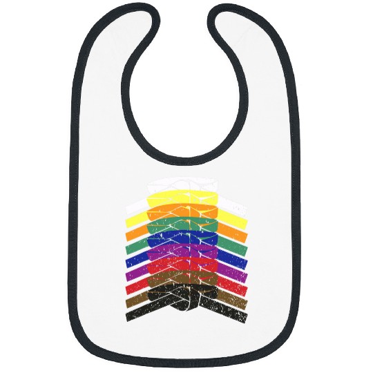 Cool Illustrated Karate Belt Colors Mothers day Bibs