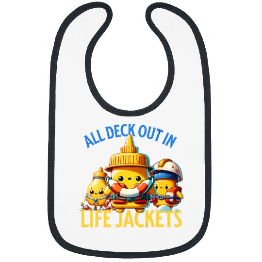 Funny Boat Cruise muster drill safety sea vacation 3 Bibs