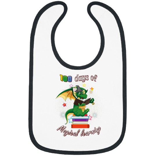 100 Days of School Magical Learning Book Dragon Teacher Gift Bibs