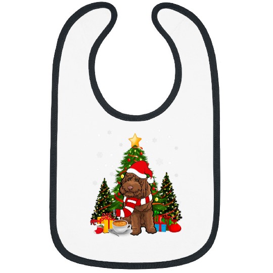 labradoodle dog santa hat christmas coffee 2dog 2 Bibs