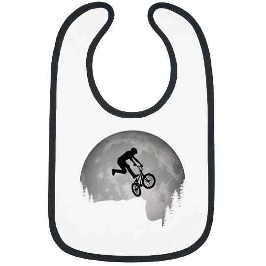 Funny BMX Bike Cliff Jump to the Moon vintages Retro Sunset Bibs