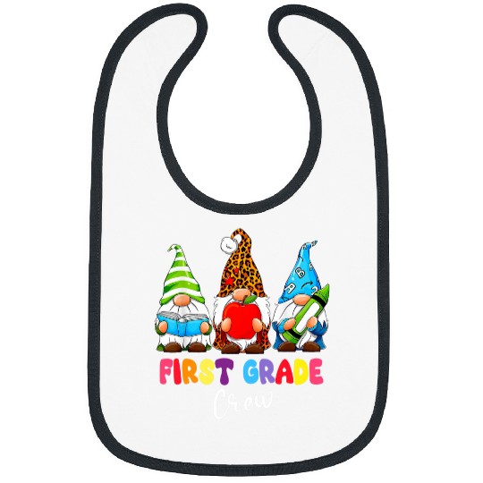 Gnomes First Grade Crew First Day Teacher Back To School Bibs