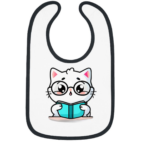 Kawaii Cats Book Lover Cat 4 Bibs