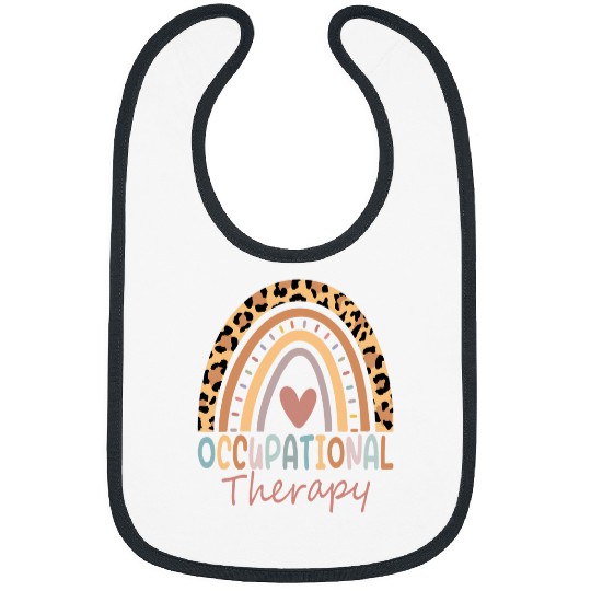 Occupational Therapy OT Therapist OT Month Leopard Rainbow 3 Bibs