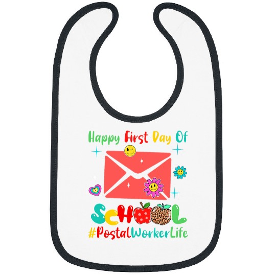 Happy First Day Of School Postal Worker Proud Future Job Bibs