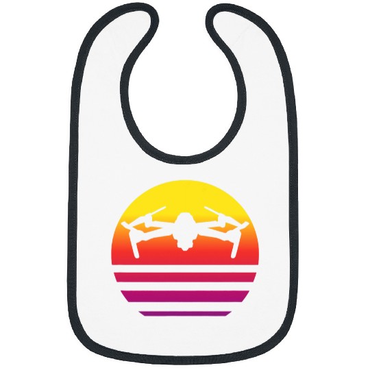 Drone Pilot Quadcopter FPV Racer RC UAV Builder Retro Sunset 2 Bibs