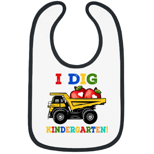 I Dig Kindergarten Dump Truck Back to School Boys Student 1 Bibs