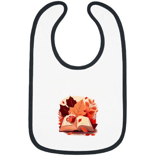 Keep calm and fall on with Autumn Book warsm Drink and leafy Bibs