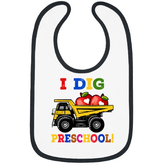 I Dig Preschool Dump Truck Back to School Boys Kids Student 1 Bibs