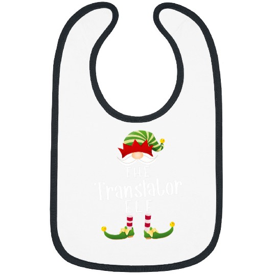 Translator Elf Group Christmas Funny Pajama Party Bibs