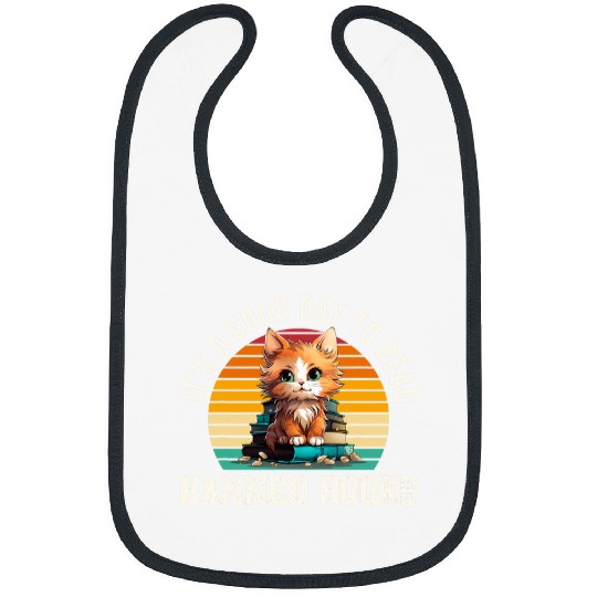 Its A Good Day To Read Banned Books Retro vintages Book Cat Bibs