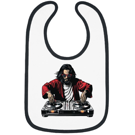 Jesus DJ Beat Maker Electronic Music Techno Music Christian 2 Bibs